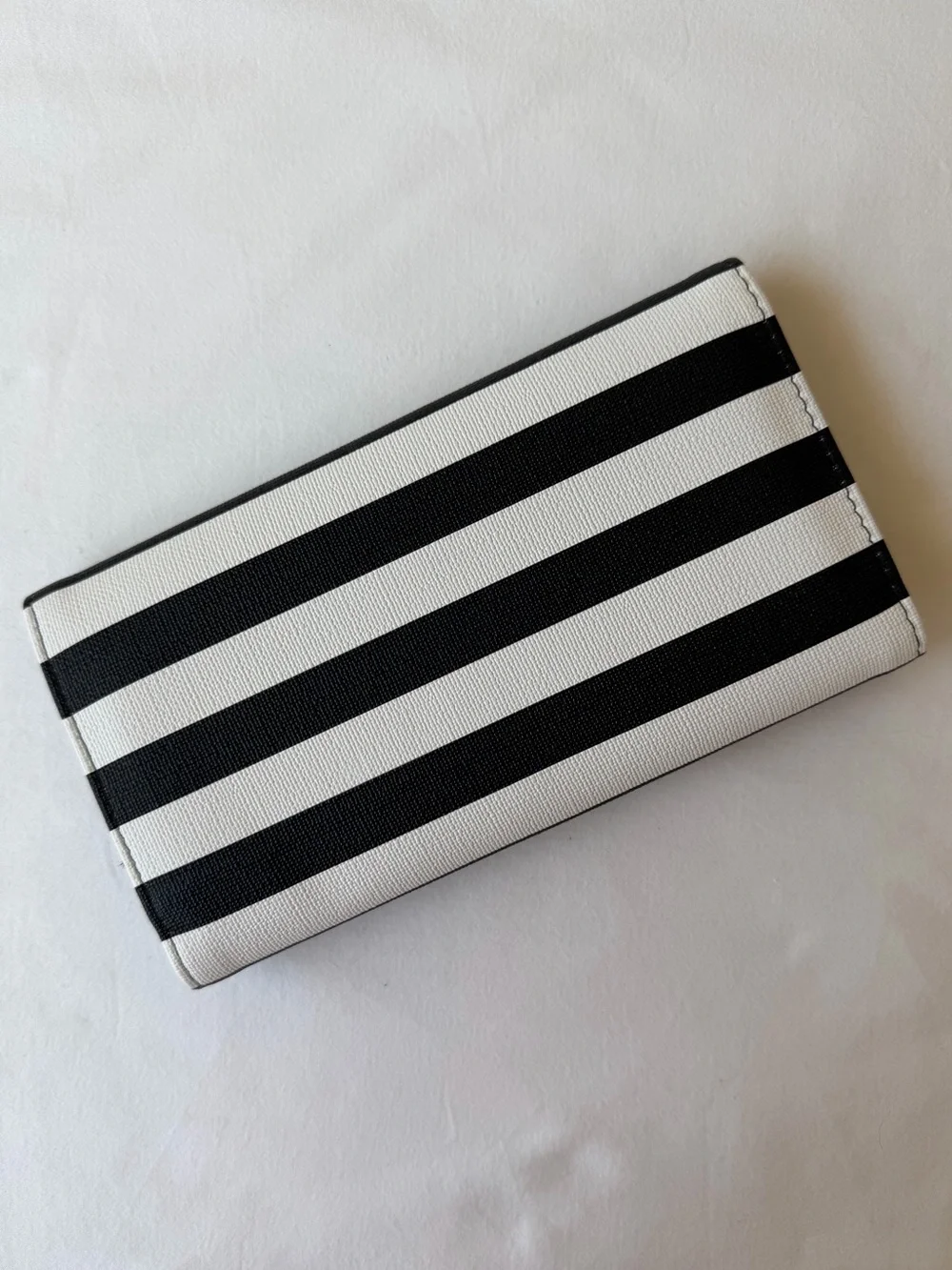 NWOT Kut From The Kloth Black & White Striped Vegan Leather Slim Wallet